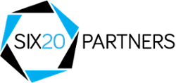 Six20 Partners logo, a blue and black camera aperture with Six20 Partners company name.